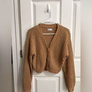 Hollister Camel Knit Cardigan